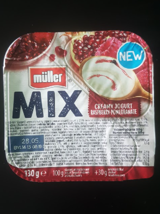 Ako recyklovať/triediť jogurt müller mix raspberry-pomegranate